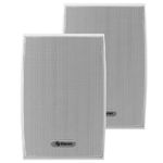 72987 - Juego de Bafles Steren de 2 Vías 600W PMPO Tipo Satelital Uso Interno/Externo/Intemperie Color Blanco