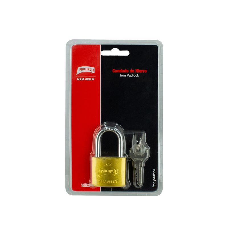 56085 - CANDADO DE HIERRO 102 PHILLIPS GANCHO LARGO