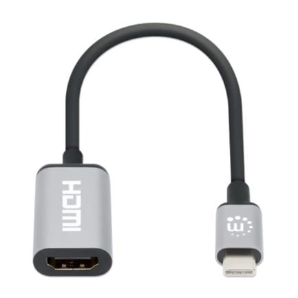 61580 - Adaptador Manhattan USB-C a HDMI 4K-60Hz Aluminio Color Negro