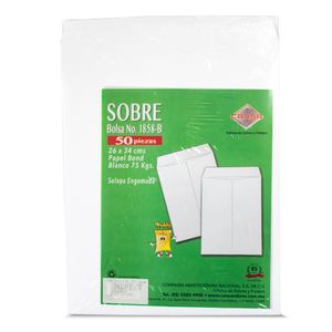 Sobre Bolsa Oficio Blanco 50 Pzas 1858B