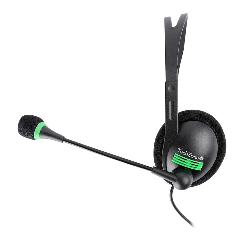 76725 - DIADEMA CON MICROFONO TECHZONE CABLE 1 5M 3 5MM WIN MAC ANDROID