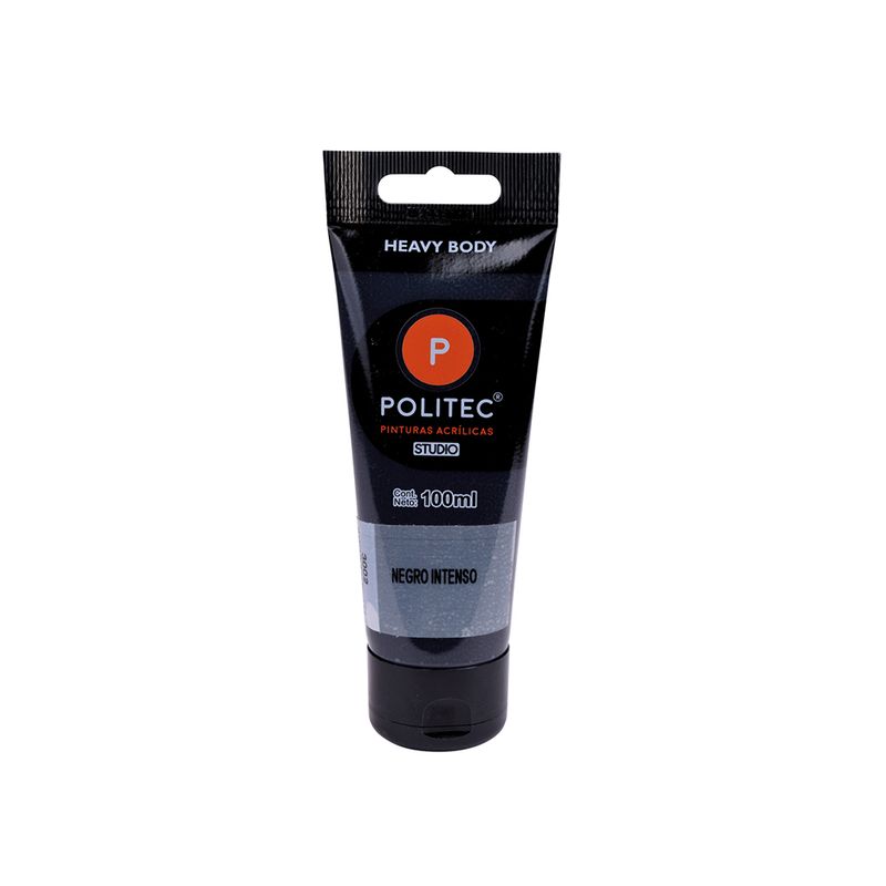 76640 - PINTURA ACRILICA POLITEC 100ML NEGRO INTENSO TUBO