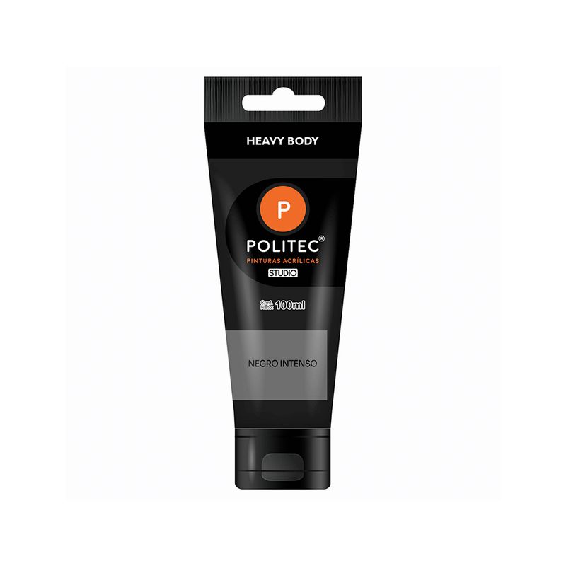76746 - PINTURA ACRILICA POLITEC 100ML NEGRO INTENSO TUBO