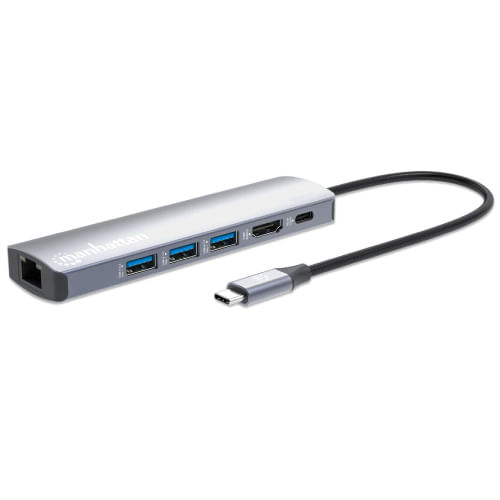 71651 - Estacion Docking USB-C  MANHATTAN con Hub 6 en 1