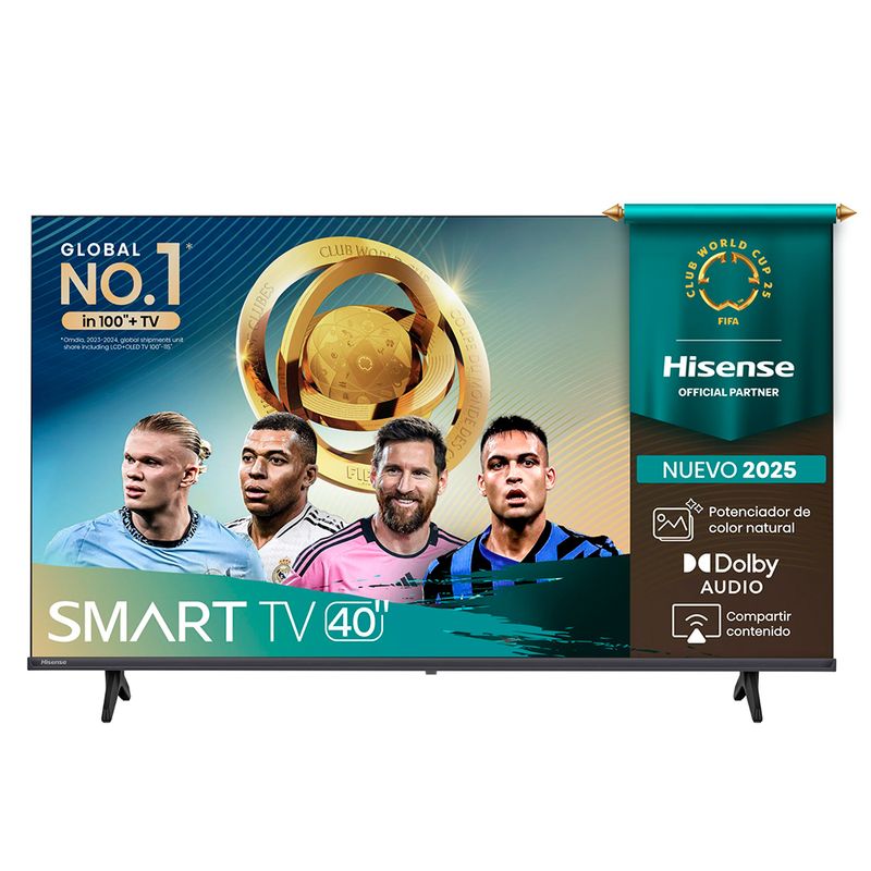 60264 - PANTALLA LED 40" HISENSE A4K FHD (1920 X 1080), SMART TV VIDAA, WI-FI, 2 HDMI, 1 USB