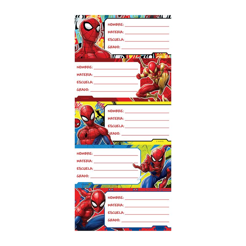 77010 - ETIQUETA ESCOLAR SPIDERMAN CLASICO C/20 PIEZAS