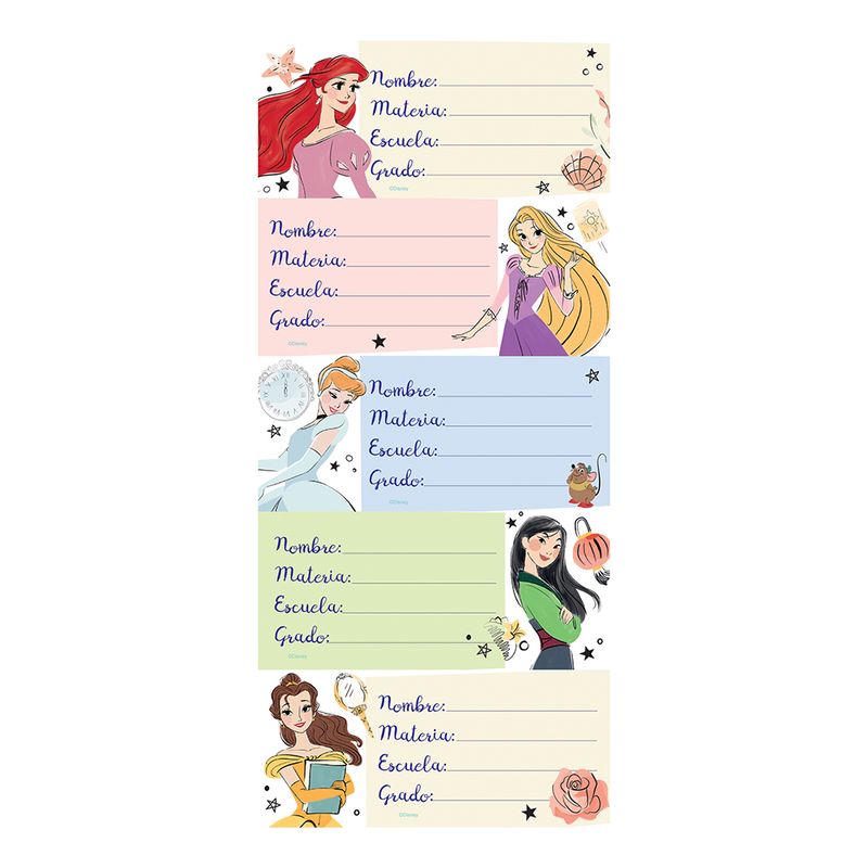 77023 - ETIQUETA ESCOLAR PRINCESAS C/20 PIEZAS