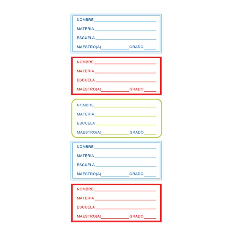 77030 - ETIQUETA ESCOLAR BLANCA C/20 PIEZAS