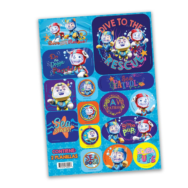 77052 - STICKERS PAW PATROL C/2 PLANILLAS