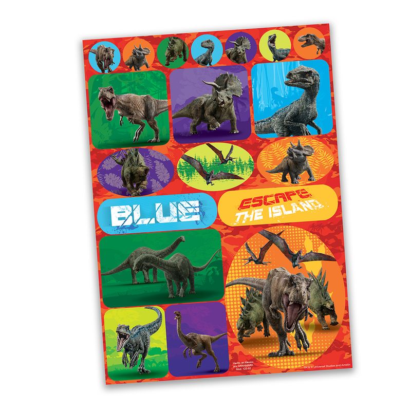 77056 - STICKERS JURASSIC C/2 PLANILLAS