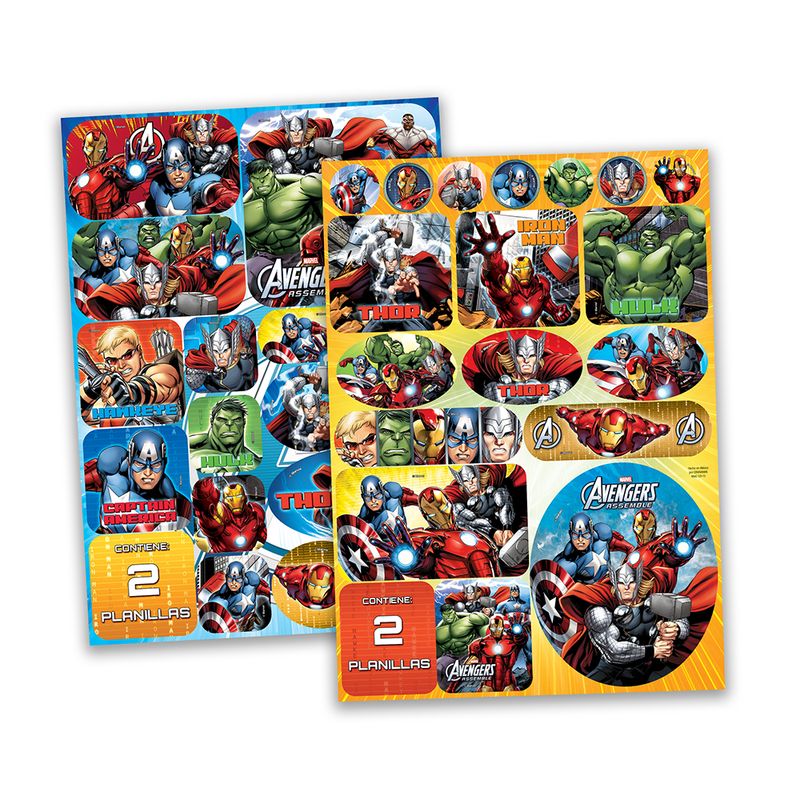 76350 - STICKERS AVENGERS C/2 PLANILLAS