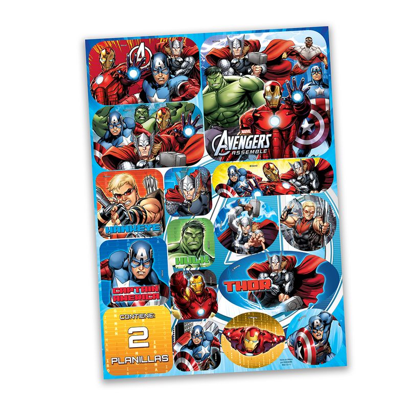 77060 - STICKERS AVENGERS C/2 PLANILLAS