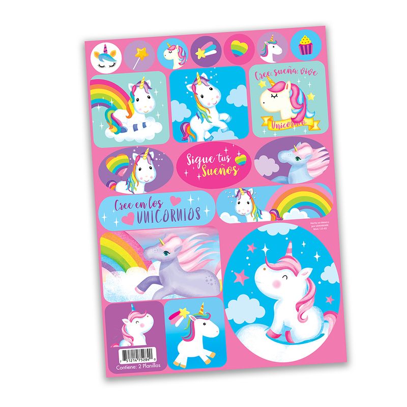 77061 - STICKERS UNICORNIO C/2 PLANILLAS