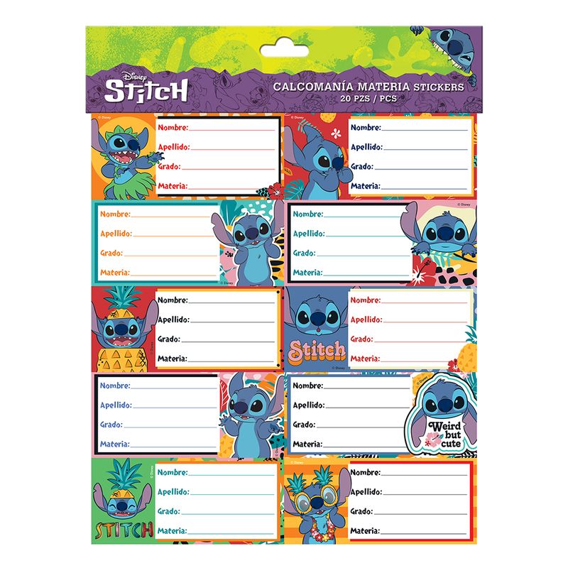 76288 - ETIQUETA ESCOLAR STITCH C/20 PIEZAS