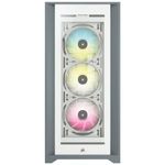 68691 - Gabinete Corsair ICUE 5000X RGB Media Torre EATX ATX mATX ITX Cristal Templado Color Blanco 3xFan RGB Sin Fuente