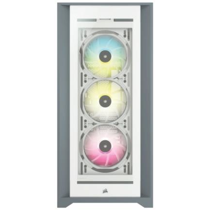 68691 - Gabinete Corsair ICUE 5000X RGB Media Torre EATX ATX mATX ITX Cristal Templado Color Blanco 3xFan RGB Sin Fuente