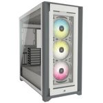 68690 - Gabinete Corsair ICUE 5000X RGB Media Torre EATX ATX mATX ITX Cristal Templado Color Blanco 3xFan RGB Sin Fuente