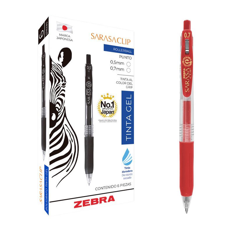 77238 - BOLIGRAFO MEDIANO GEL ROJO SARASA SPRING