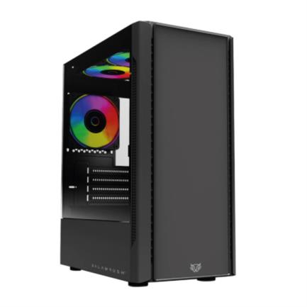64799 - Gabinete Gamer Balam Rush Micro Torre Nyx GI730 Max MB M-ATX Panel Izq Cristal Frente Sólido USB 3 0/3xFan RGB Negro