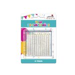 75657 - VELA GLITTER BLANCA C/12 PZAS