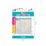76647 - VELA GLITTER BLANCA C/12 PZAS