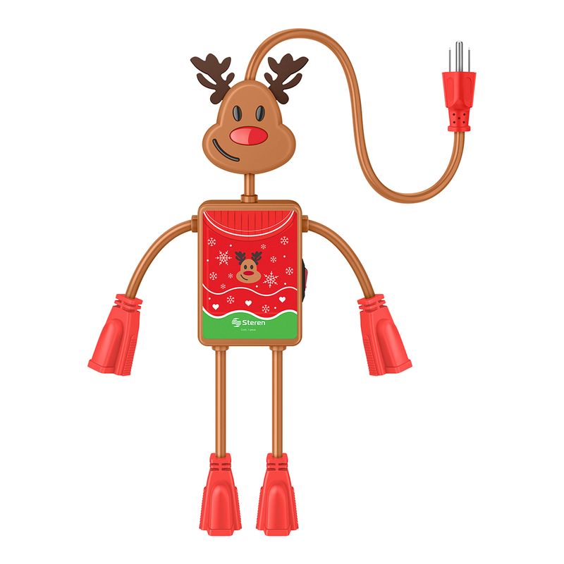 78220 - MULTICONTACTO STEREN 4 ENTRADAS CON FORMA DE RENO