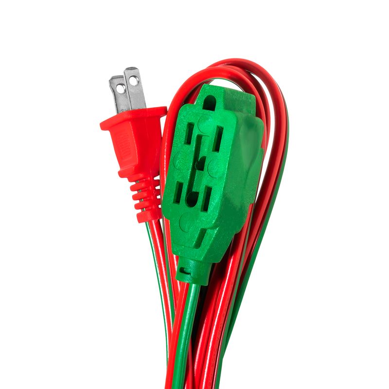 78221 - EXTENSION ELECTRICA DOMESTICA DE 2 MTS STEREN, 3 ENTRADAS, VERDE-ROJO