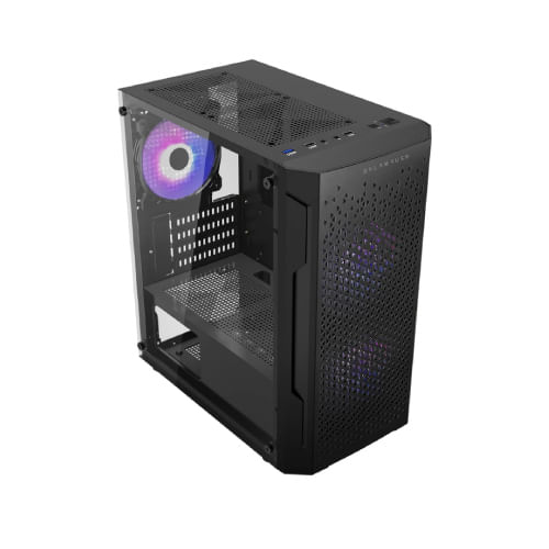 63316 - Gabinete Gamer Balam Rush Mini Torre Artic GI725 ATX Panel Izq Cristal Frente Colmena USB 3 0/3xFan RGB Negro