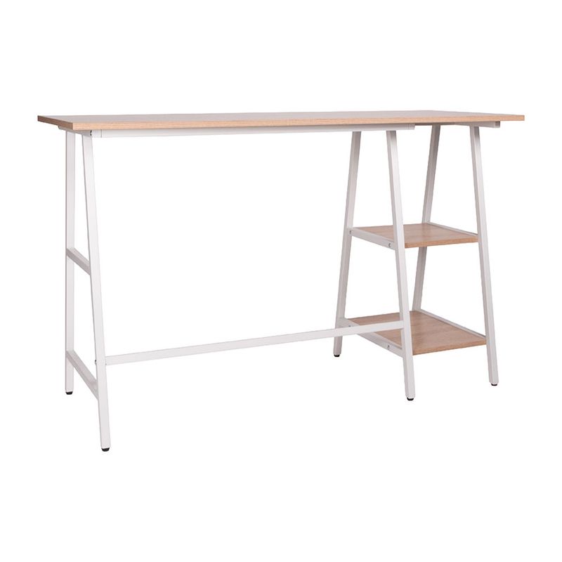 70766 - ESCRITORIO PARA COMPUTADORA CON REPISAS LATERALES ROBLE