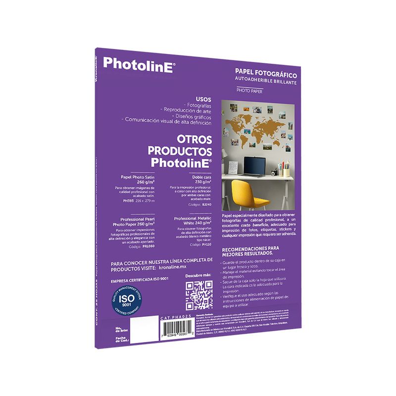 81895 - PAPEL FOTOGRAFICO AUTOADHERIBLE BRILLANTE INKJET T/CARTA