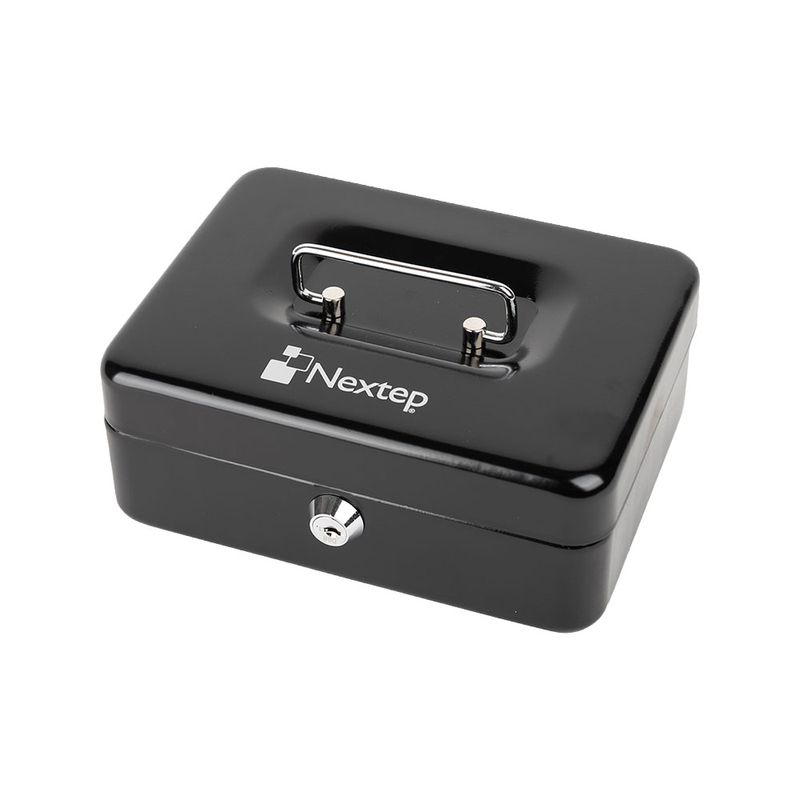 81836 - CAJA METALICA PARA DINERO MEDIANA NEXTEP COLOR NEGRO