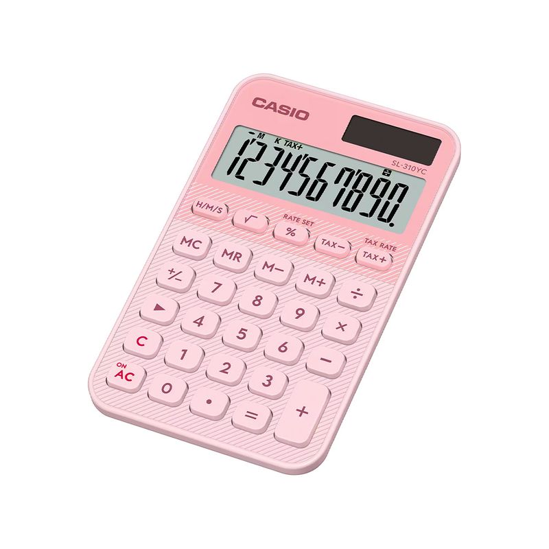 81876 - CALCULADORA PORTATIL CASIO SL-310YC-LP 10DIG SOLAR/BATERIA ROSA