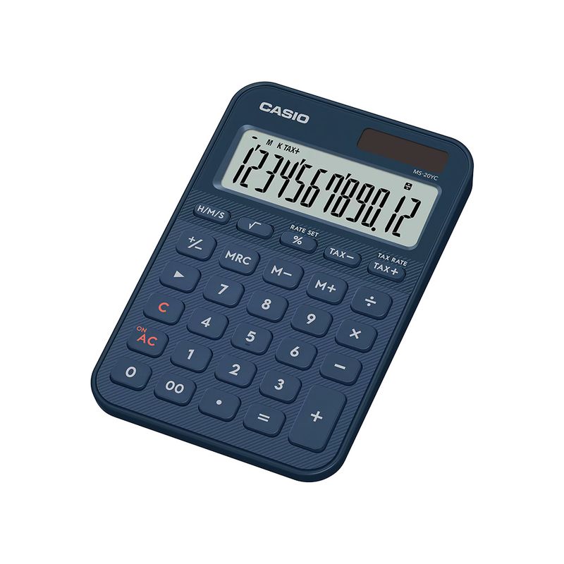 81872 - CALCULADORA ESCRITORIO CASIO MS-20YC-NY 12DIG SOLAR/BATERIA AZUL