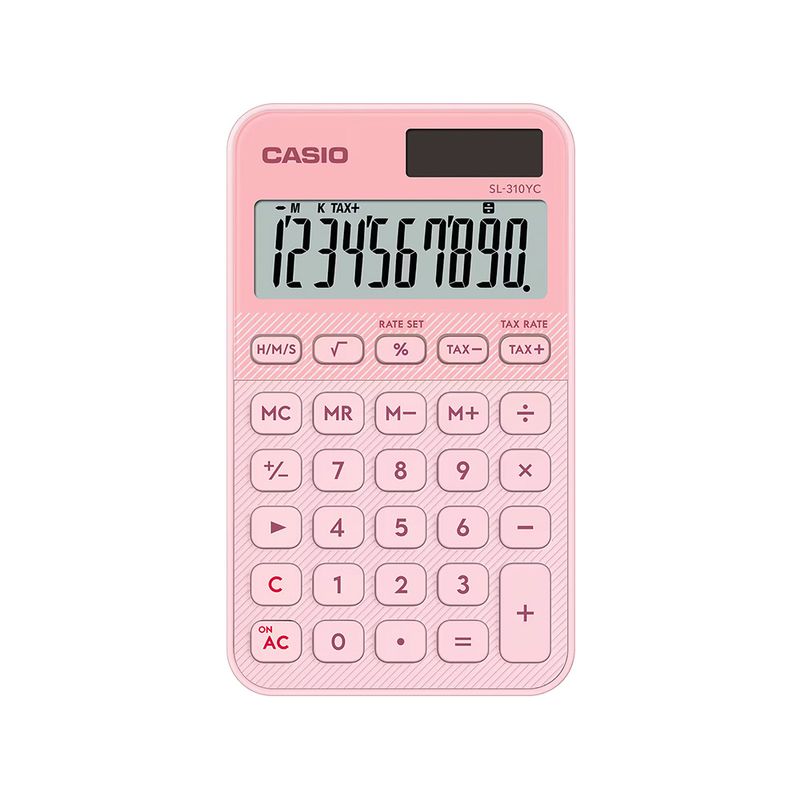 82295 - CALCULADORA PORTATIL CASIO SL-310YC-LP 10DIG SOLAR/BATERIA ROSA