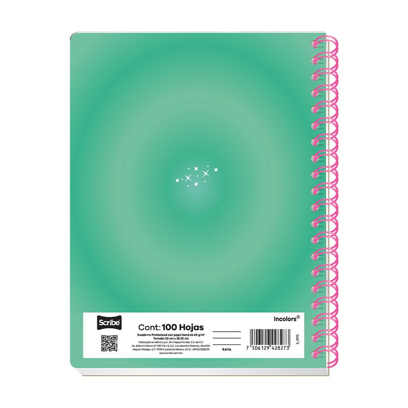84009 - CUADERNO PROFESIONAL 100H RAYAS INCOLORS