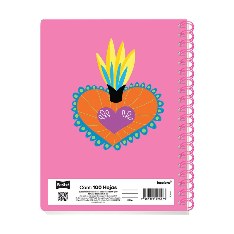 84012 - CUADERNO PROFESIONAL 100H RAYAS INCOLORS