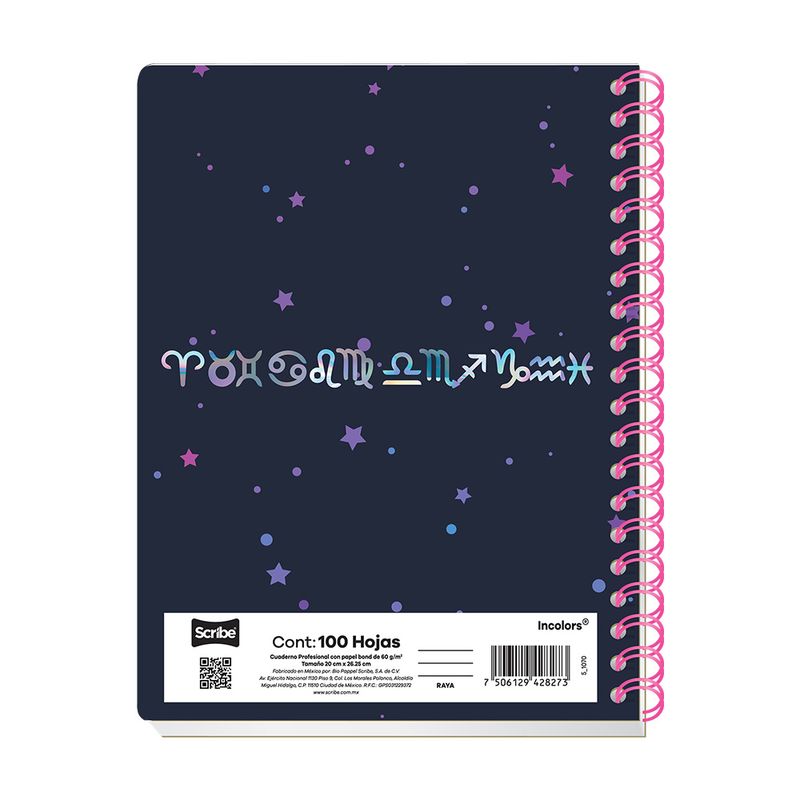 84017 - CUADERNO PROFESIONAL 100H RAYAS INCOLORS