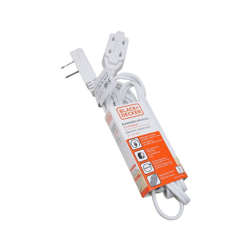 90470 - EXTENSION ELECTRICA DOMESTICA DE 2 METROS BLACK+DECKER