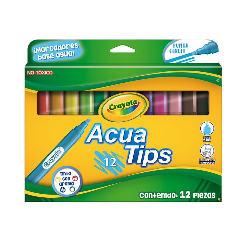 82291 - MARCADOR ACUA TIPS AROMAS CON 12 CRAYOLA
