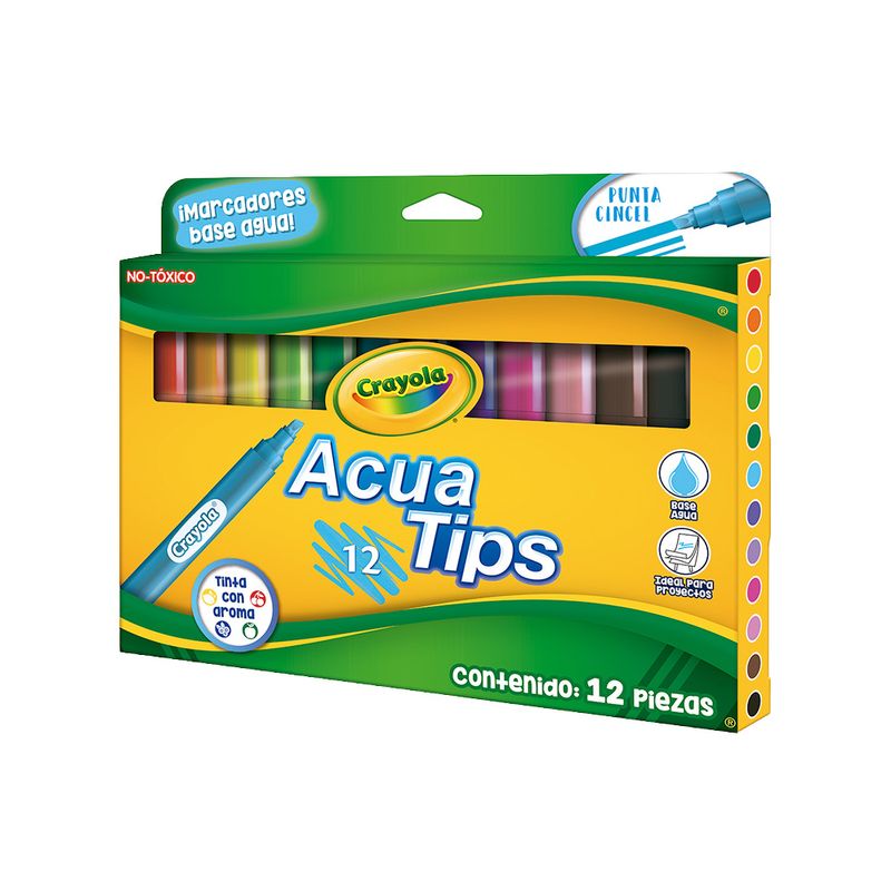 90683 - MARCADOR ACUA TIPS AROMAS CON 12 CRAYOLA