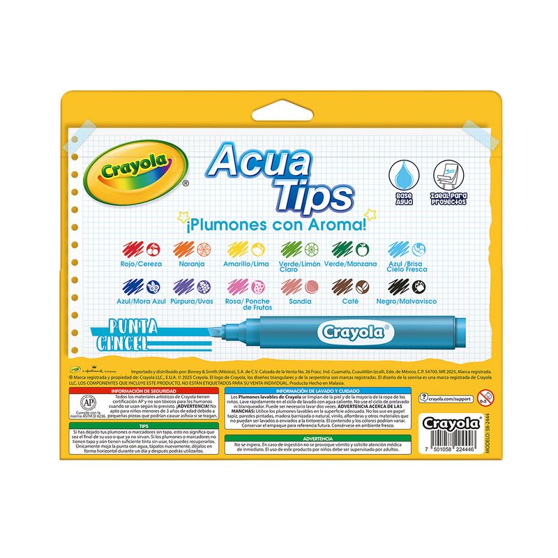90685 - MARCADOR ACUA TIPS AROMAS CON 12 CRAYOLA
